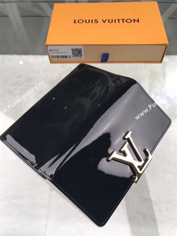 replica Louis Vuitton LV Louise Wallet Patent Leather Purse Bag M61316 Black