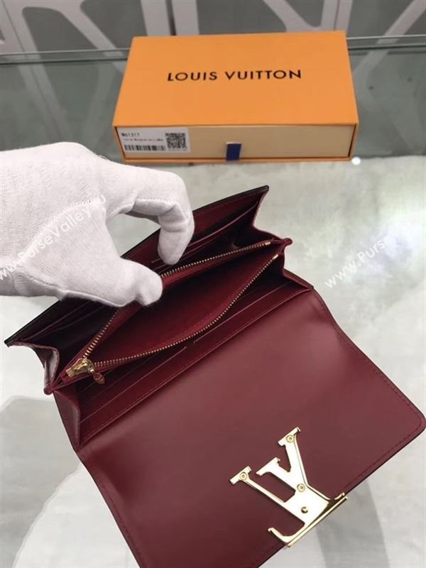 replica Louis Vuitton LV Louise Wallet Patent Leather Purse Bag M61317 Wine