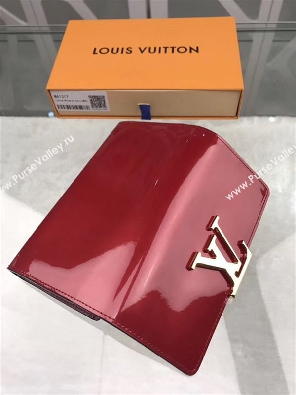 replica Louis Vuitton LV Louise Wallet Patent Leather Purse Bag M61317 Wine