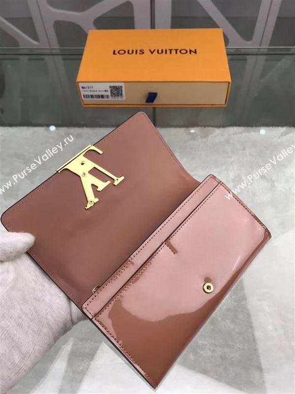 replica Louis Vuitton LV Louise Wallet Patent Leather Purse Bag M61317 Coffee