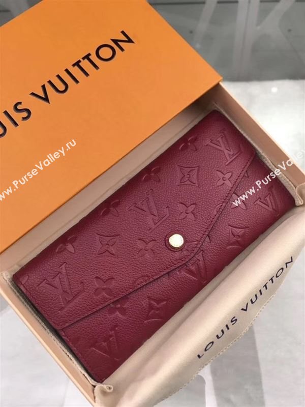 replica Louis Vuitton LV Josephine Real Leather Wallet Monogram Purse Bag M60341 Maroon