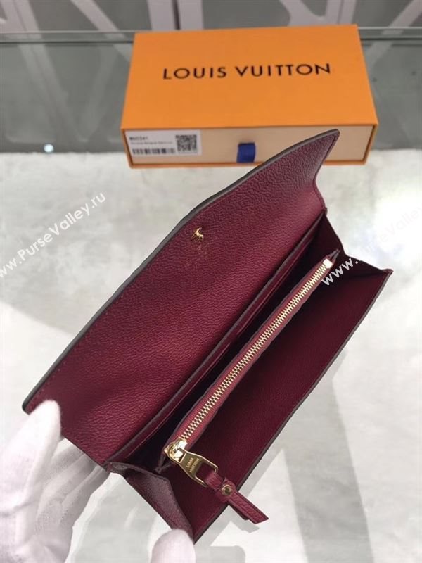 replica Louis Vuitton LV Josephine Real Leather Wallet Monogram Purse Bag M60341 Maroon