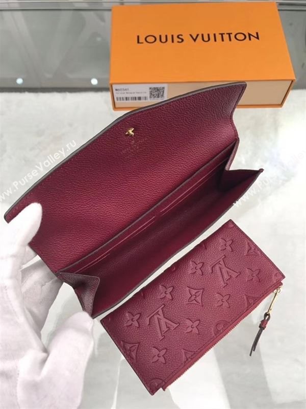 replica Louis Vuitton LV Josephine Real Leather Wallet Monogram Purse Bag M60341 Maroon