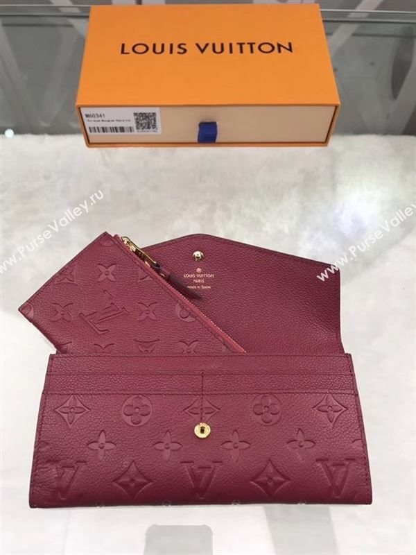 replica Louis Vuitton LV Josephine Real Leather Wallet Monogram Purse Bag M60341 Maroon