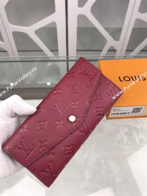 replica Louis Vuitton LV Josephine Real Leather Wallet Monogram Purse Bag M60341 Maroon