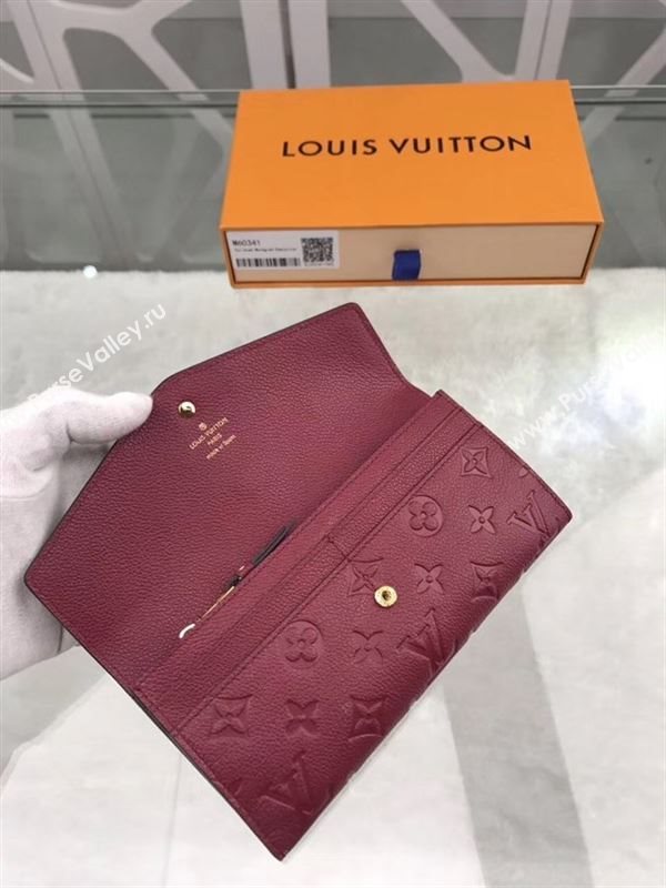 replica Louis Vuitton LV Josephine Real Leather Wallet Monogram Purse Bag M60341 Maroon