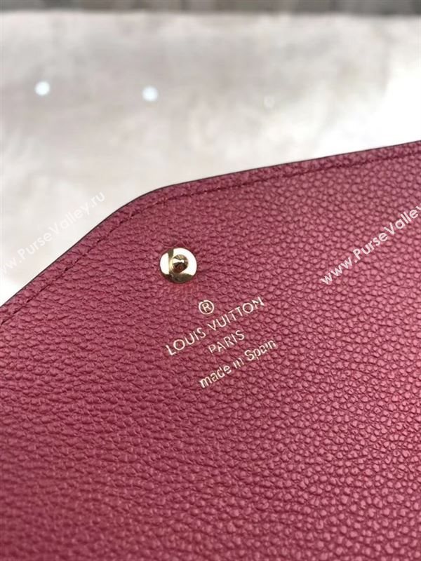 replica Louis Vuitton LV Josephine Real Leather Wallet Monogram Purse Bag M60341 Maroon