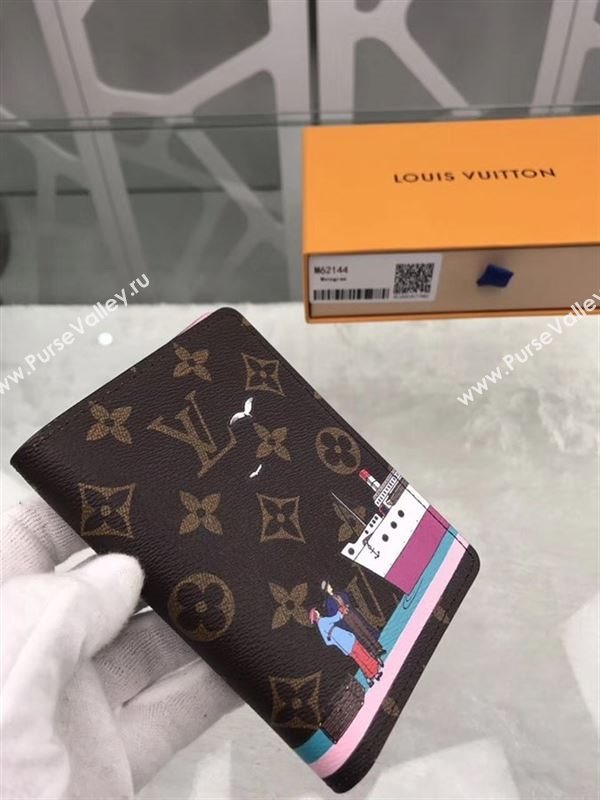 replica Louis Vuitton LV Monogram Passport Cover Credit Card Holder Purse Bag M62144 Brown