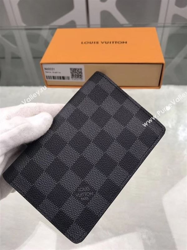 replica Louis Vuitton LV Damier Passport Cover Purse Bag N60031 Gray