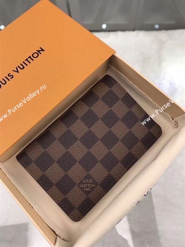 replica Louis Vuitton LV Damier Passport Cover Purse Bag N60189 Brown