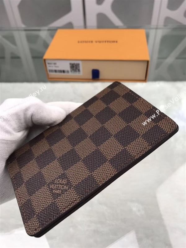 replica Louis Vuitton LV Damier Passport Cover Purse Bag N60189 Brown