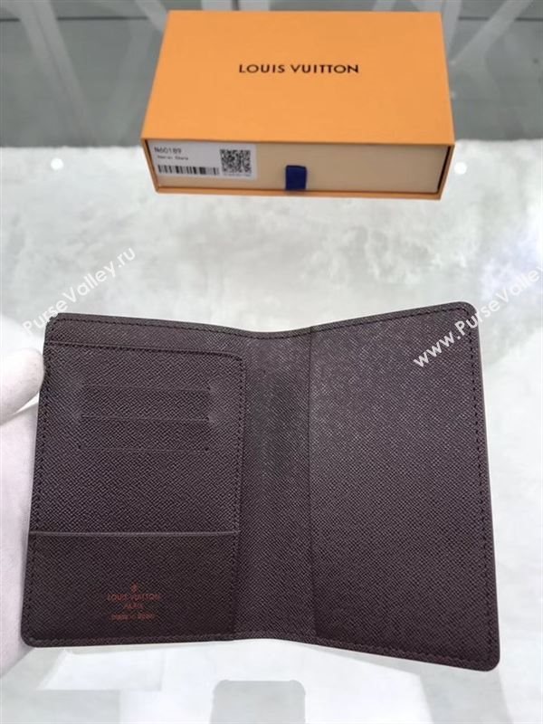 replica Louis Vuitton LV Damier Passport Cover Purse Bag N60189 Brown