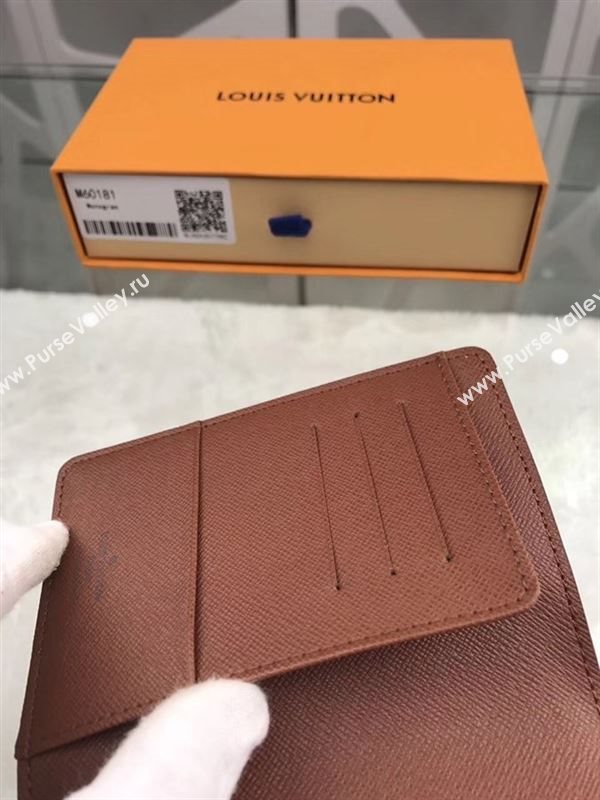 replica Louis Vuitton LV Monogram Passport Cover Holder Purse Bag M60181 Brown