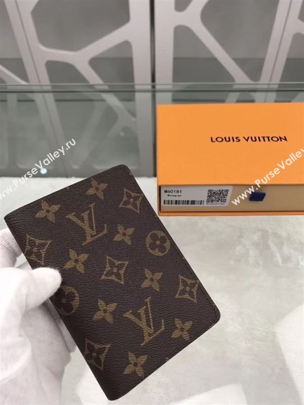 replica Louis Vuitton LV Monogram Passport Cover Holder Purse Bag M60181 Brown