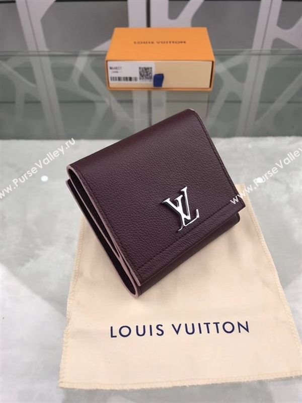 replica Louis Vuitton LV Lockme II Short Wallet Real Leather Purse Bag M64837 Purple