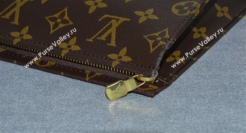 LV Louis Vuitton Monogram Clutch Handbag M47542 Toiletry Bag Brown