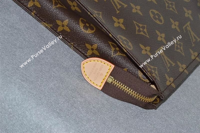 LV Louis Vuitton Monogram Clutch Handbag M47542 Toiletry Bag Brown