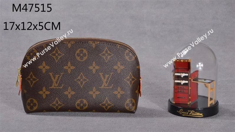 LV Louis Vuitton Monogram Nano Speedy Clutch Handbag M47515 Cosmetic Bag Brown