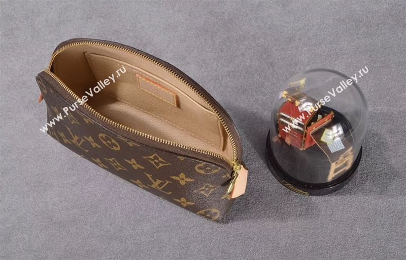LV Louis Vuitton Monogram Nano Speedy Clutch Handbag M47515 Cosmetic Bag Brown