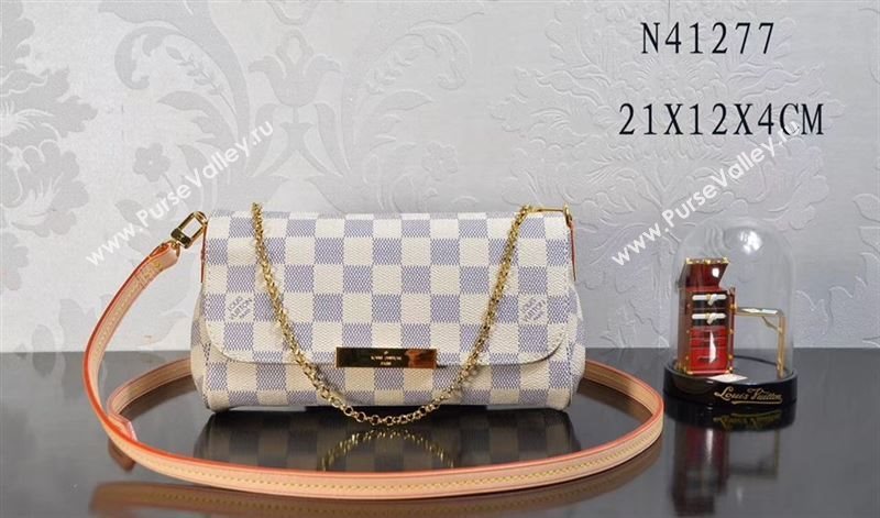 LV Louis Vuitton Favorite Small Bag N41277 Damier Handbag White