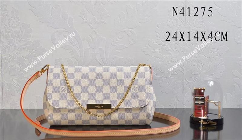 LV Louis Vuitton Favorite Small Bag N41277 Damier Handbag White