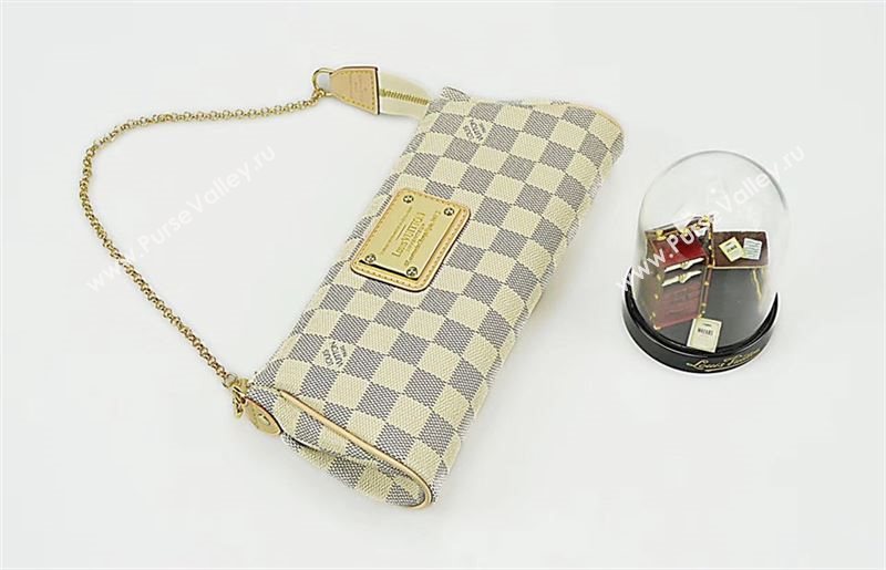 LV Louis Vuitton Eva Shoulder Bag N55214 Damier Handbag White