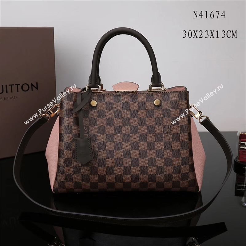 LV Louis Vuitton N41674 Brittany Handbag Damier Bag Pink