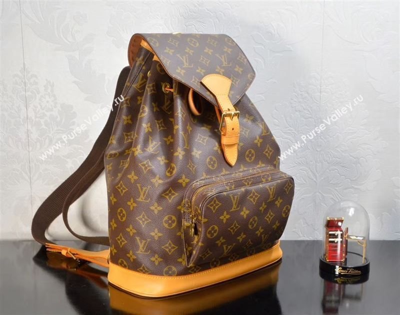 LV Louis Vuitton M51135 Montsouris Backpack Bag Monogram Handbag Orange