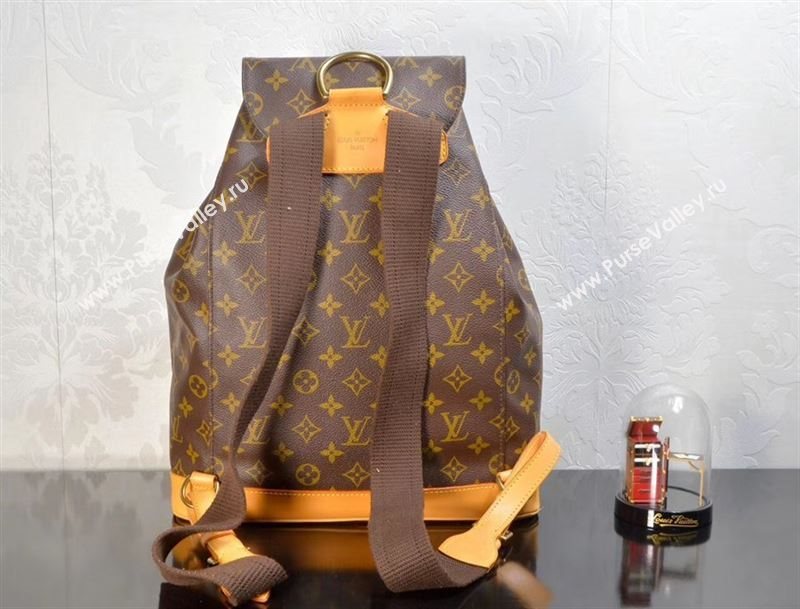 LV Louis Vuitton M51135 Montsouris Backpack Bag Monogram Handbag Orange