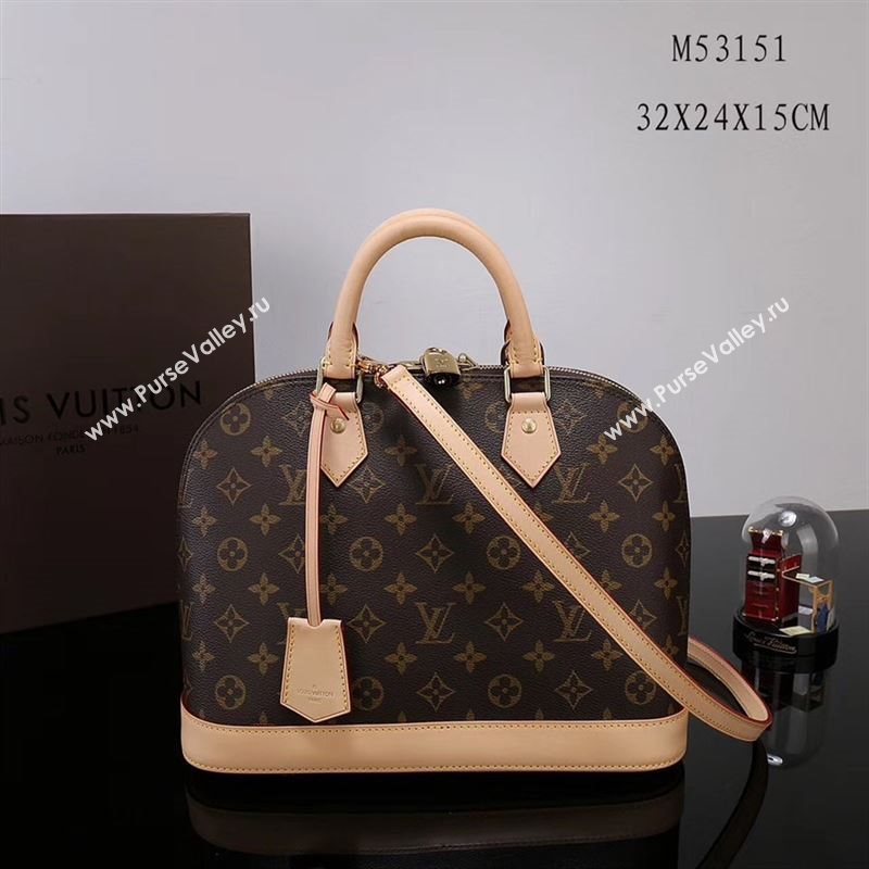 LV Louis Vuitton M53151 Alma Handbag Monogram Bag Beige