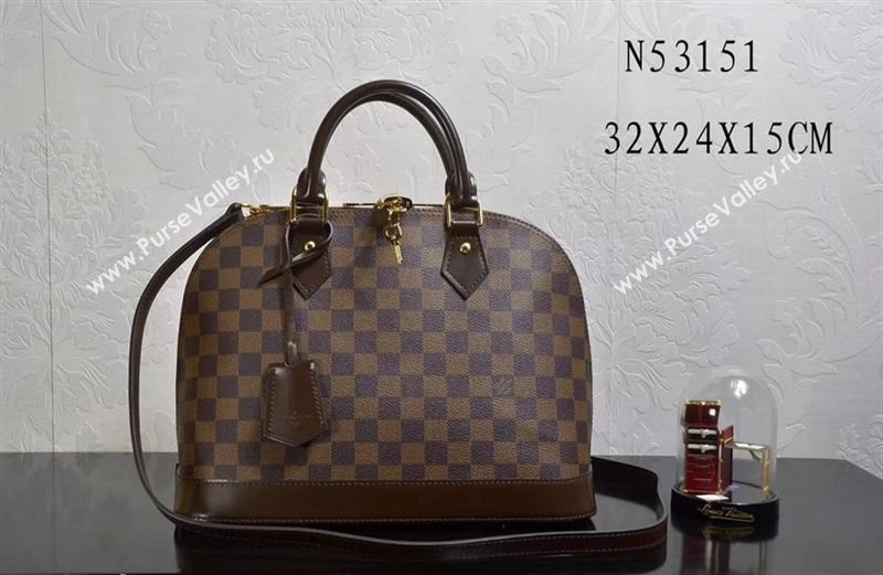 LV Louis Vuitton N41221 Alma BB Handbag Damier Bag Brown