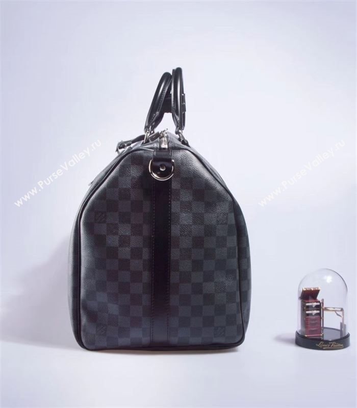 Men LV Louis Vuitton N41413 Keepall 55 Handbag Damier Travelling Bag Gray