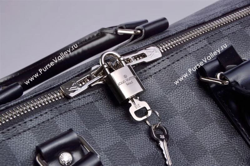 Men LV Louis Vuitton N41413 Keepall 55 Handbag Damier Travelling Bag Gray