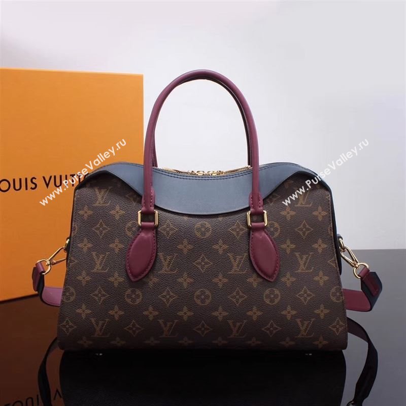 LV Louis Vuitton M43439 Tuileries Handbag Monogram Leather Bag Navy