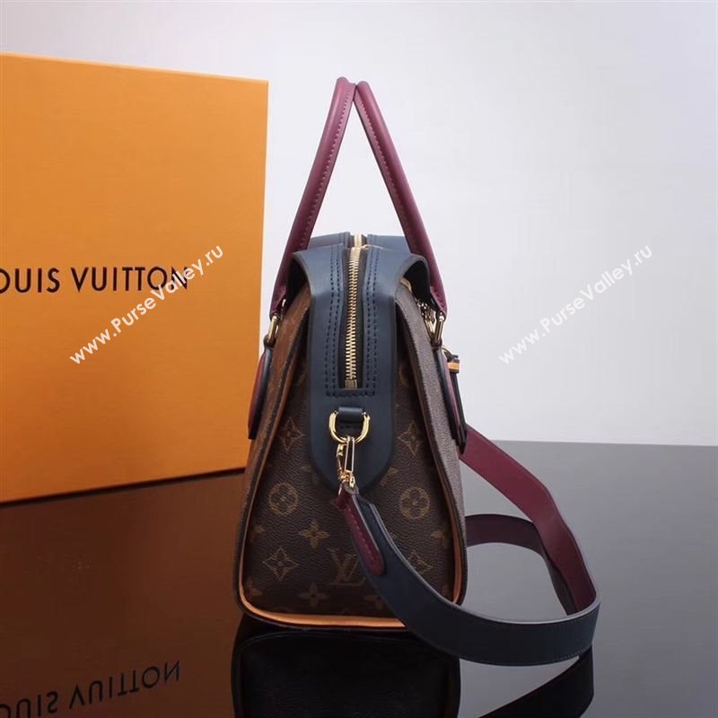 LV Louis Vuitton M43439 Tuileries Handbag Monogram Leather Bag Navy