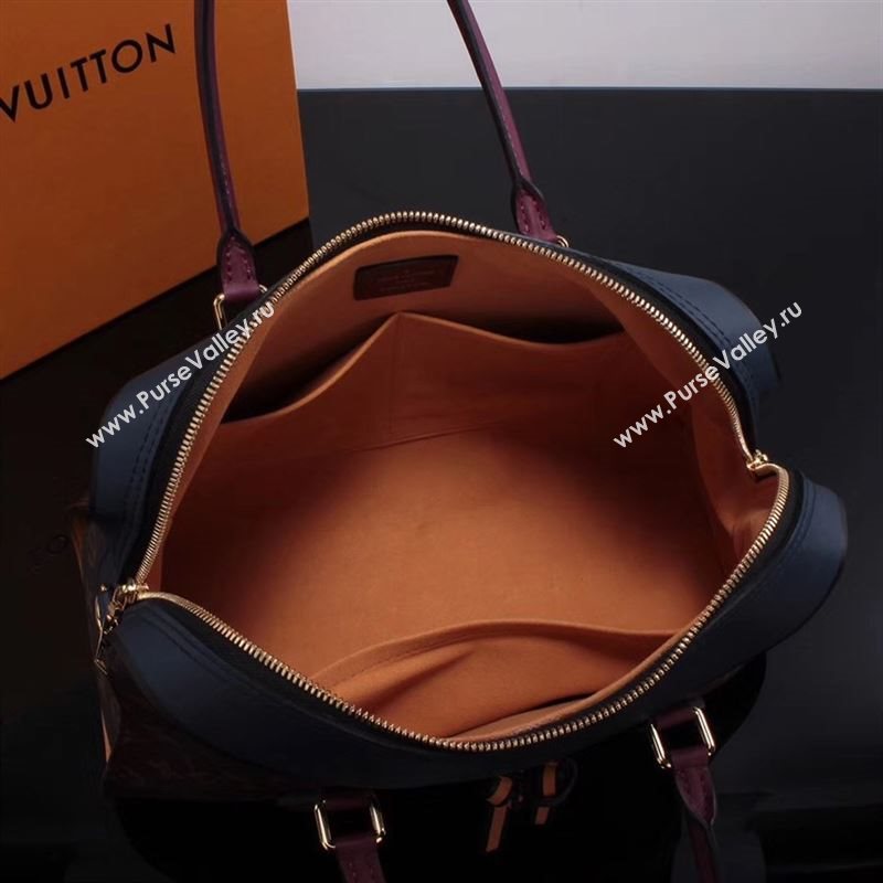 LV Louis Vuitton M43439 Tuileries Handbag Monogram Leather Bag Navy