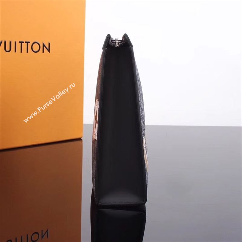 Men LV Louis Vuitton N64442 Pochette Voyage Clutch Handbag Damier League Bag Gray