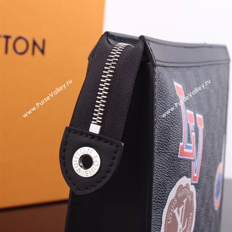 Men LV Louis Vuitton N64442 Pochette Voyage Clutch Handbag Damier League Bag Gray