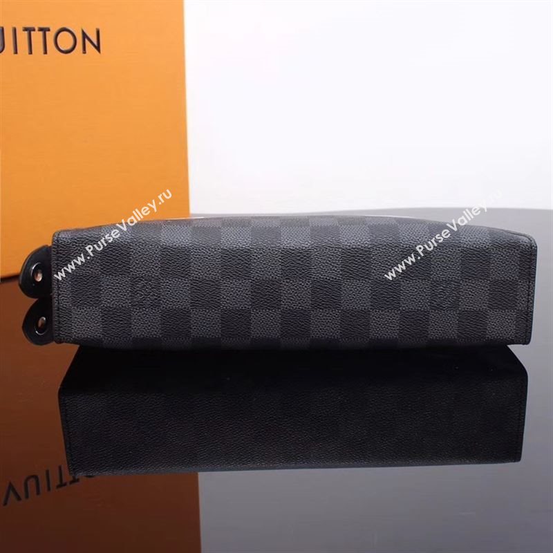 Men LV Louis Vuitton N64442 Pochette Voyage Clutch Handbag Damier League Bag Gray