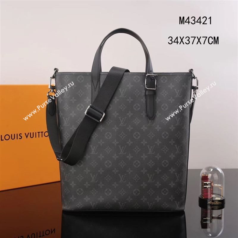 Men LV Louis Vuitton M43421 Apollo Tote Handbag Damier Bag Gray