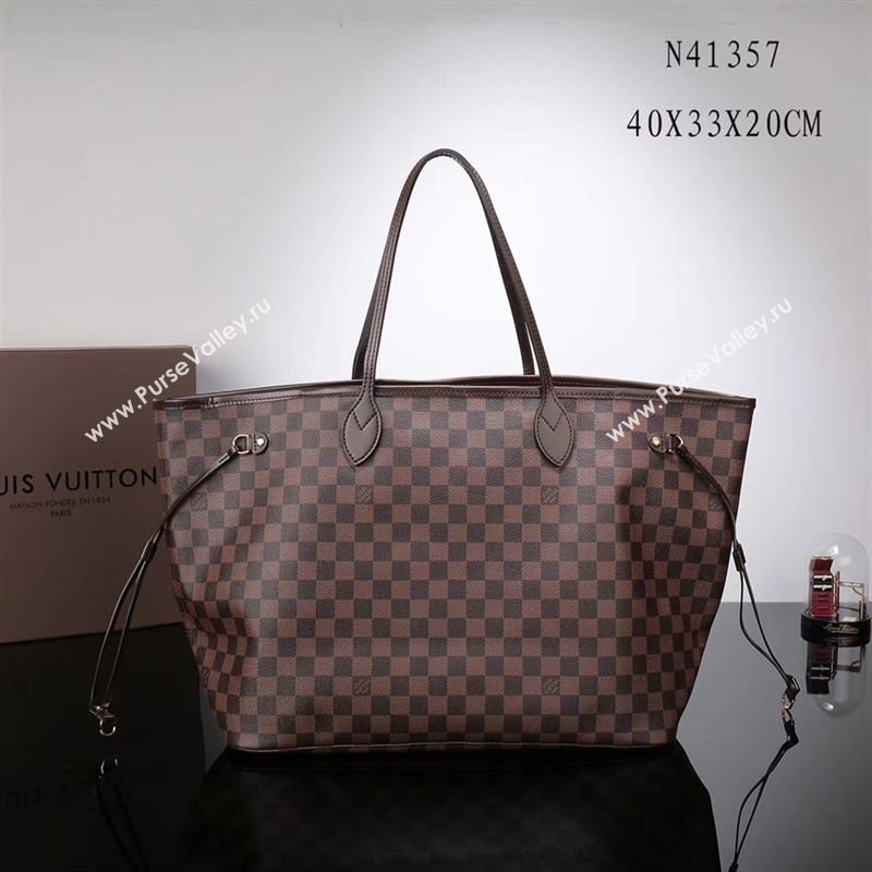 LV Louis Vuitton Neverfull GM Handbag N41357 Damier Bag Brown