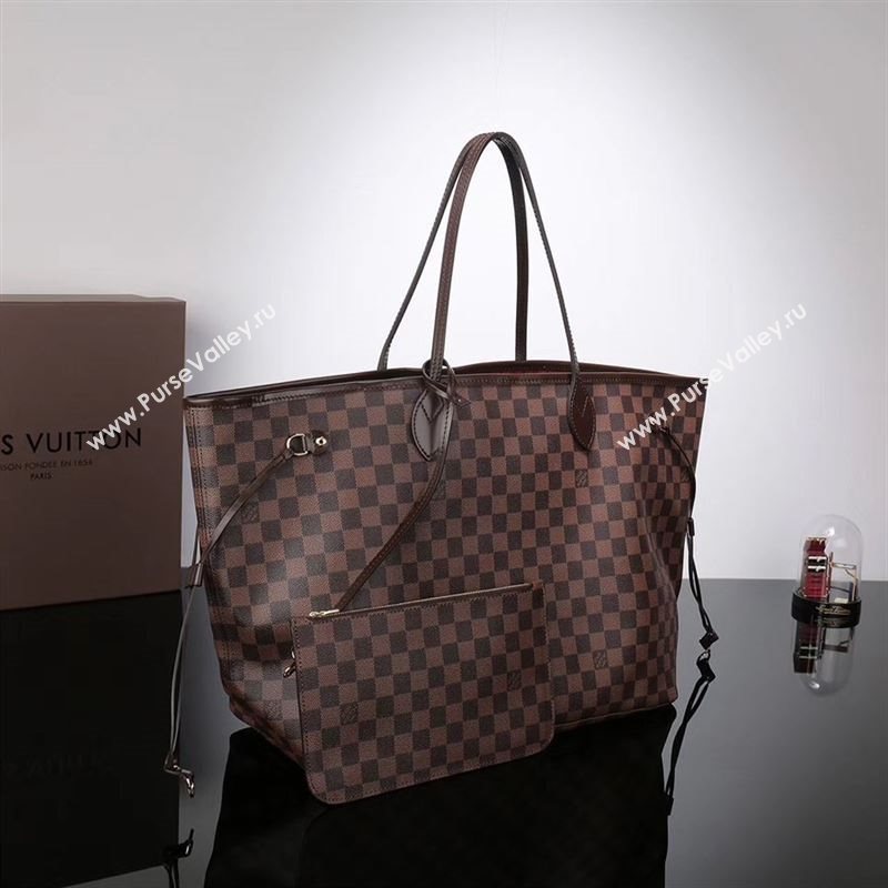 LV Louis Vuitton Neverfull GM Handbag N41357 Damier Bag Brown