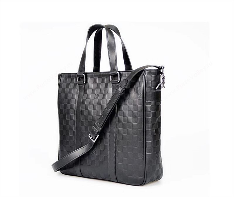 Men LV Louis Vuitton Damier Tote Handbag N41269 Leather Bag Black
