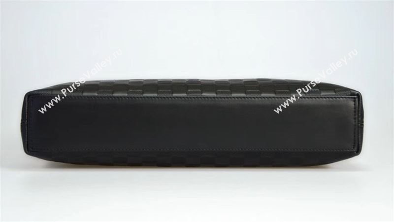 Men LV Louis Vuitton Documents Briefcase Handbag N41248 Damier Leather Bag Black