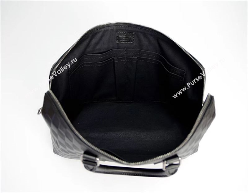 Men LV Louis Vuitton Documents Briefcase Handbag N41248 Damier Leather Bag Black