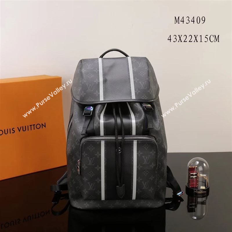 Men LV Louis Vuitton Zack Backpack Handbag M43409 Monogram Bag Black