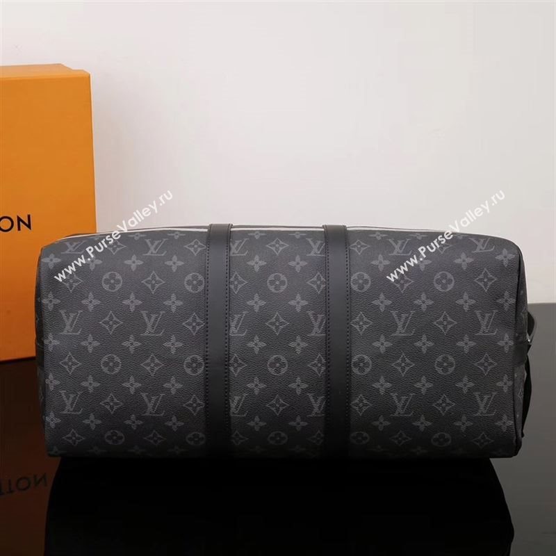 Men LV Louis Vuitton Keepall 45 Handbag M43413 Monogram Travelling Bag Black
