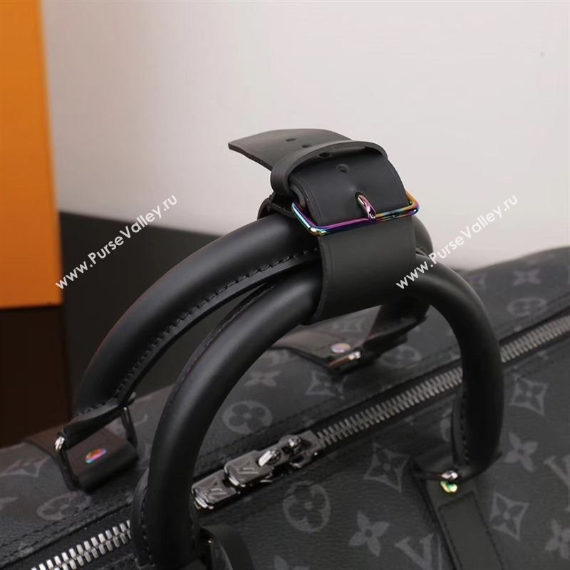 Men LV Louis Vuitton Keepall 45 Handbag M43413 Monogram Travelling Bag Black