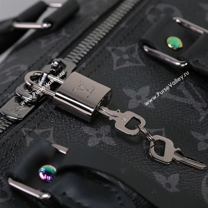 Men LV Louis Vuitton Keepall 45 Handbag M43413 Monogram Travelling Bag Black