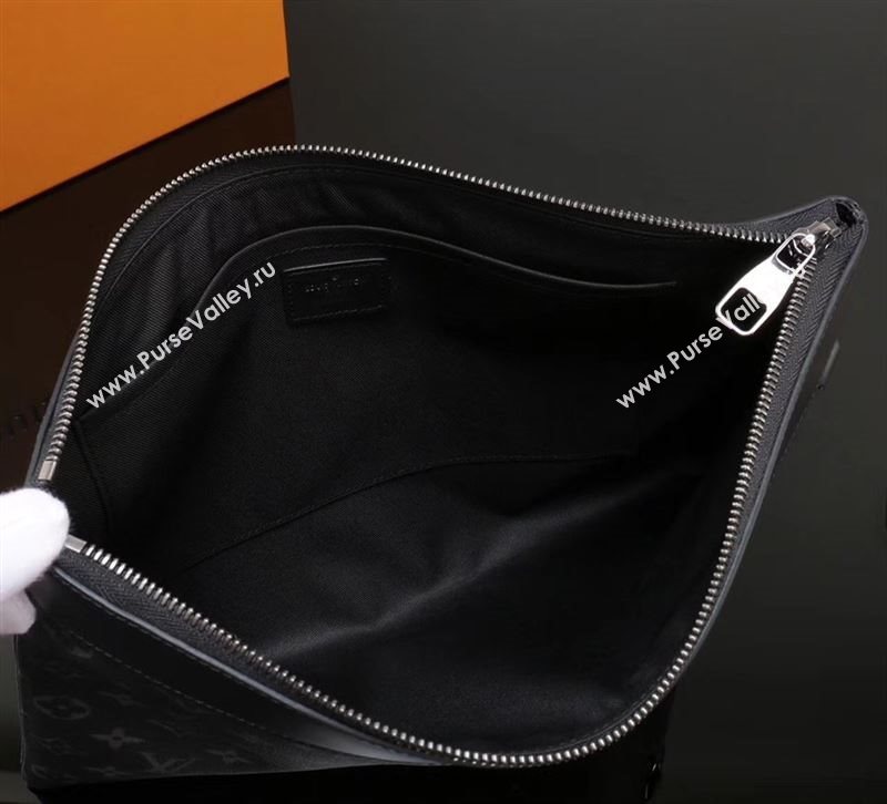 Men LV Louis Vuitton M62291 Pochette Apollo Clutch Bag Monogram Handbag Gray